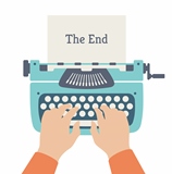 The end of story flat illustration